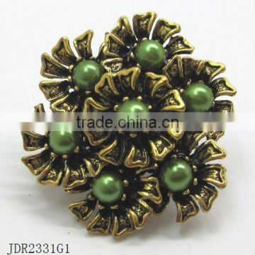 7 flowers alloy ring w/ pearl