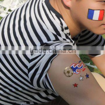 Eurpean Championship custom face sticker flash temporary flag tattoo