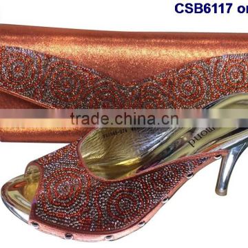 CSB6117 black New designs of high heels shoes for women / shoes and bag match set for wedding/party                        
                                                Quality Choice