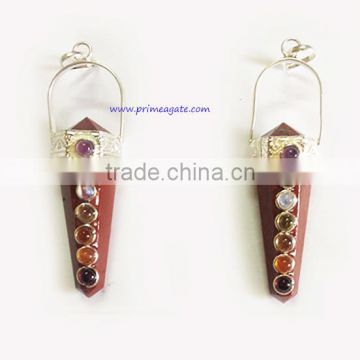 Red Jasper Double Point Chakra Pendants | Agate Jewelry Wholesale