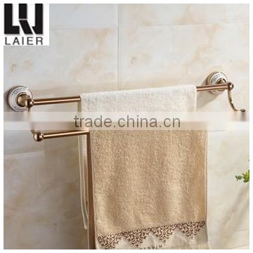 2015 new design gold ceramic bathroom accessories set double towel bar 11825