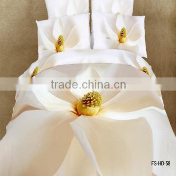 vivid huge 3D flower reactive printed bedding set with 100% coton