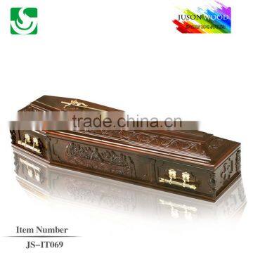 JS-IT069 good quality solid wood italy coffin