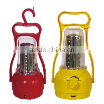 703B Solar camping lantern with USB mobile phone charger
