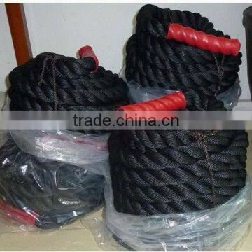 PP battle fitness ropes with molded handles