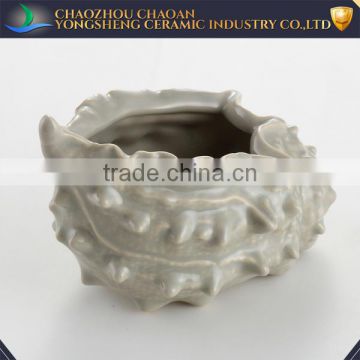 Wholesale ceramic gray conch candleholders