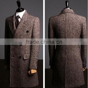 2014 Elegant Double-Breasted Fashion Design Slim Fit Mens Cashmere Men Coat