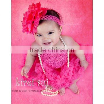 Newborn Baby Girls Hot Pink Crochet Tube Top NB-12M