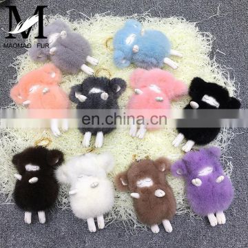 2016 Luxury Fur Accessory Korea Soft Nice Genuine Mink Fur Sheep Keyring