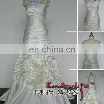 EB1269 taffeta material embroidery beading bouffant wedding gown party dress with mermaid style evening dress