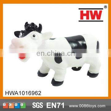 High Quality 9 Inch Cartoon Cow Animal Toys Plastic