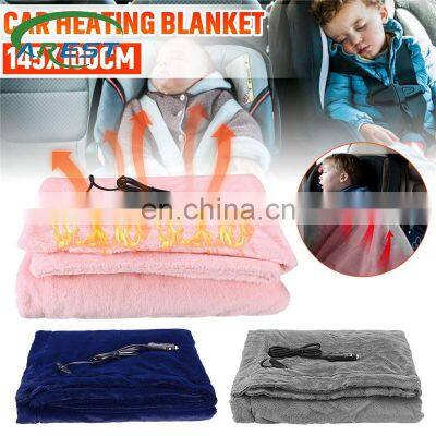 Car Heating Blanket Winter Heated 12V/24V Warm Auto Electric Fleece Blanket For Car Constant Temperature 145x100cm 110x70cm