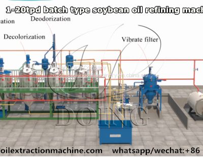 National certified palm oil edible oil batch type palm oil refining making machine