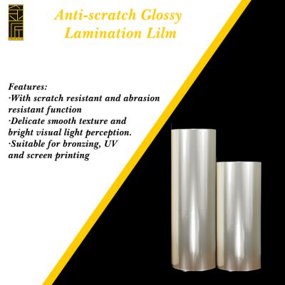 18mic BOPP Scratch and Abrasion Resistant Function Anti-scratch Glossy Lamination Film