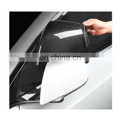 High Quality Real Carbon Fiber Car accessories rearview mirror Side Mirror Cover for Tesla Model 3XS