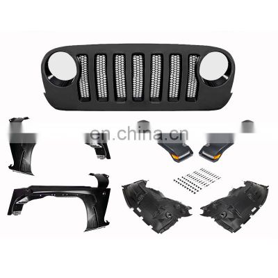 JL style new fender flares and grill for Jeep Wrangler JK 07-17 fender light for Jeep Wrangler