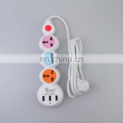 3USB Power Socket 3 Way  UK Universal  Extension Socket Low price British