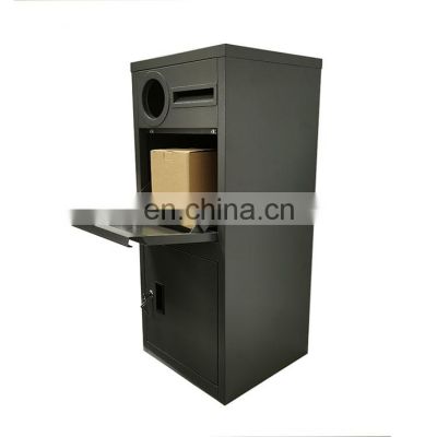Metal Mailbox Outdoor Modern Black Plated Iron Wall Mounted Locking Letterbox