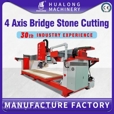 Hualong machienry Plc Automatic Cutter 3 Axis Bridge Saw Stone Cutting Machine For Granite Marble Quartz Stone Slab Kitchen Countertop