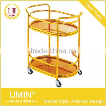 Hotel Mobile Stainless Steel Bar Trolley