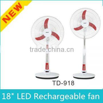 12V 18 inch DC Battery Solar Panel Electrical Fan Rechargeable Fan with Strong Wind for Home Use