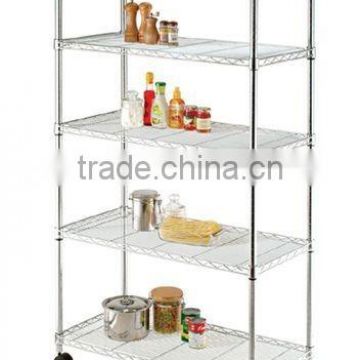 5 level chrome kitchen shelving,kitchen shelf,kitchen rack with castors
