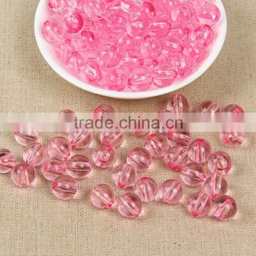 Pink Color Wholesales 8mm to 20mm Stock Acrylic Clear Transparent Round Beads Supplier Cheap