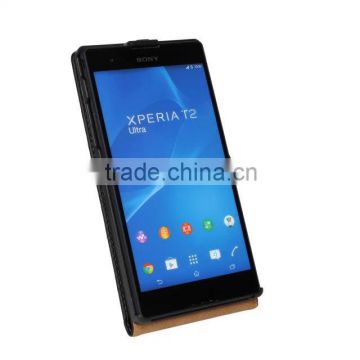 Hot selling For Sony Xperia T2 ultra good leather cover case