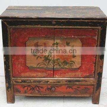 Chinese Mongolia Antique Furniture Painting Cabinet