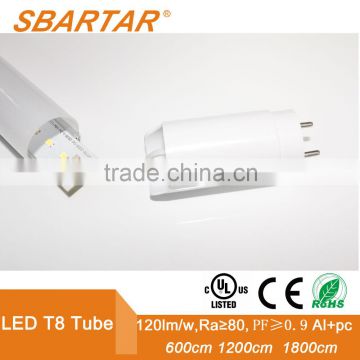 2016 hot-sell new product high lumen 120lm/w 4ft 5ft t8 led tubes cri 80