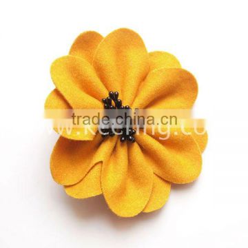 New Hot decorative felt yellow flower for headband or clothes