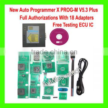 New Latest V5.3 X-PROG-M XPROG M Plus+U dongle Include V5.0 V5.1 software Full Authorizations with full Adapters+Free Testing IC
