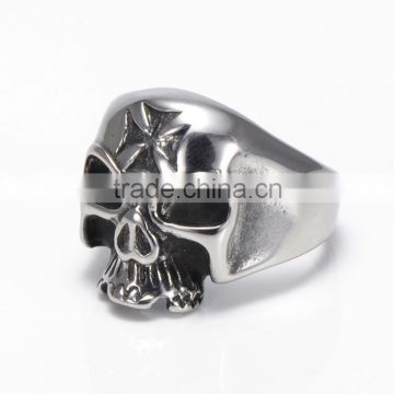 Fashion cast stainless steel jewelry men's vintage punk evil skull ring                        
                                                                                Supplier's Choice