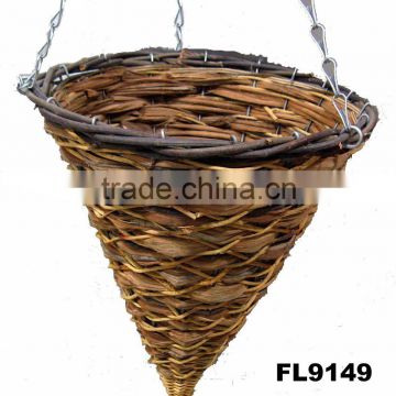 Garden Rustic Rattan Lattice Hanging Basket