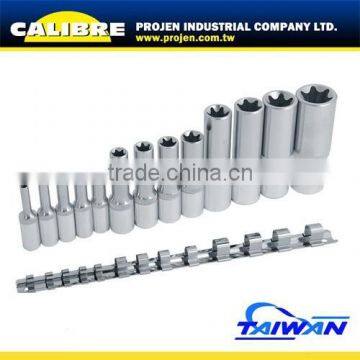 CALIBRE 1/4", 3/8" & 1/2" DR. 13pcs Star Deep Socket Set