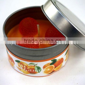 jelly scented fruit candle with tin