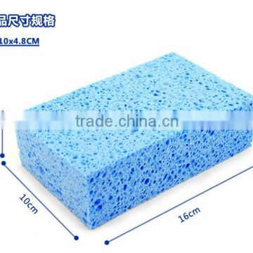 wet natural cellulose sponge with cleaning pad kitchen cleaning