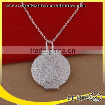 photo frame pendant pure silver chain necklace