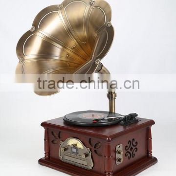 Classic Wooden Radio Record Player USB SD Bluetooth Vinyl record player Gramophone Phonograph