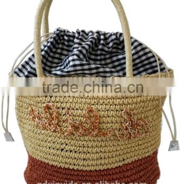 Colorful Paper Straw Crocheted Bags