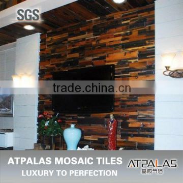 wooden mosaic can decorate TV wall