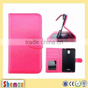 Leather flip cover case For HTC butterfly 3 support customization for different phone model
