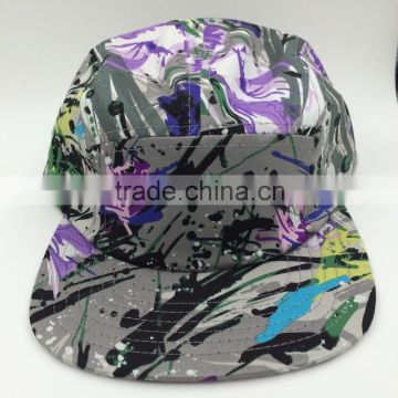 Aztec printed Custom blank 5 panel camper cap high quality cap