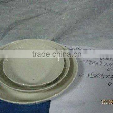 Stock good quality white glazed oval porcelain dinner plate