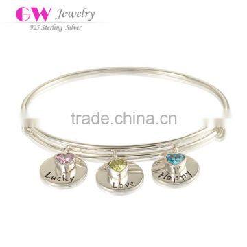 Cheap Wholesale Trading Hot Products Adjustable Sexy Silver Bangles With Beads