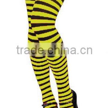 Yellow Stripes Halloween Thigh High Stockings