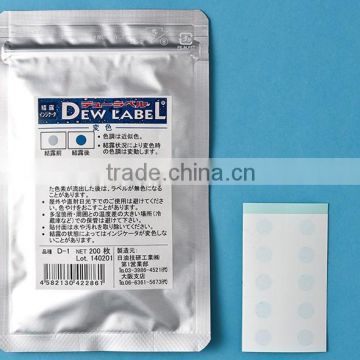 Adhesive moisture check label/ Dew and water detection indicator