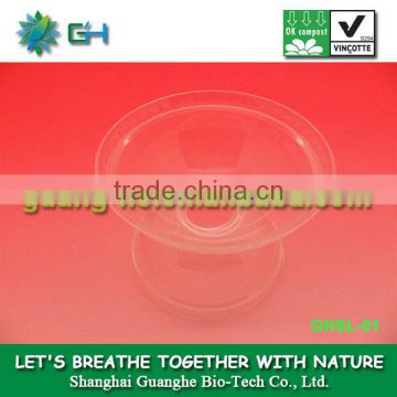 100%compostable pollution-free transparent plastic dome PLA cold drink cup lids