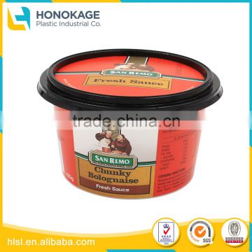 425g Food Grade Material PP Peanut Sauce Container, Disposable Plastic Sauce cup with Lid