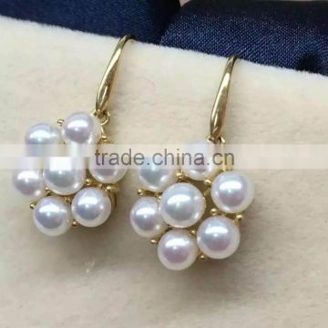 new 5.5-6mm white Akoya latest design of pearl earrings